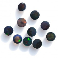 Black opal 5mm round cabochon